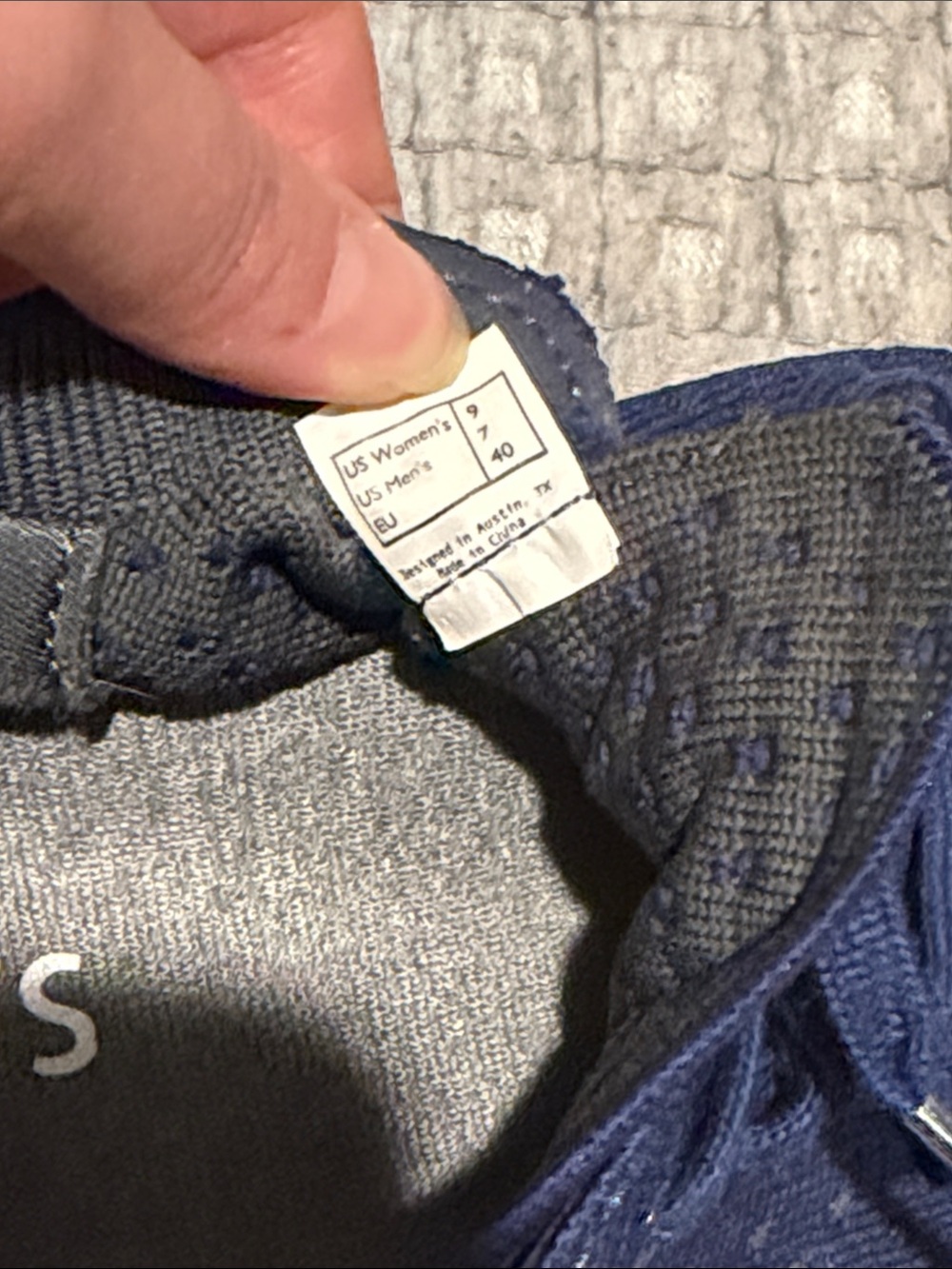 Suavs Navy Knit Sneakers with Brown Outsole - Picture 4 of 5